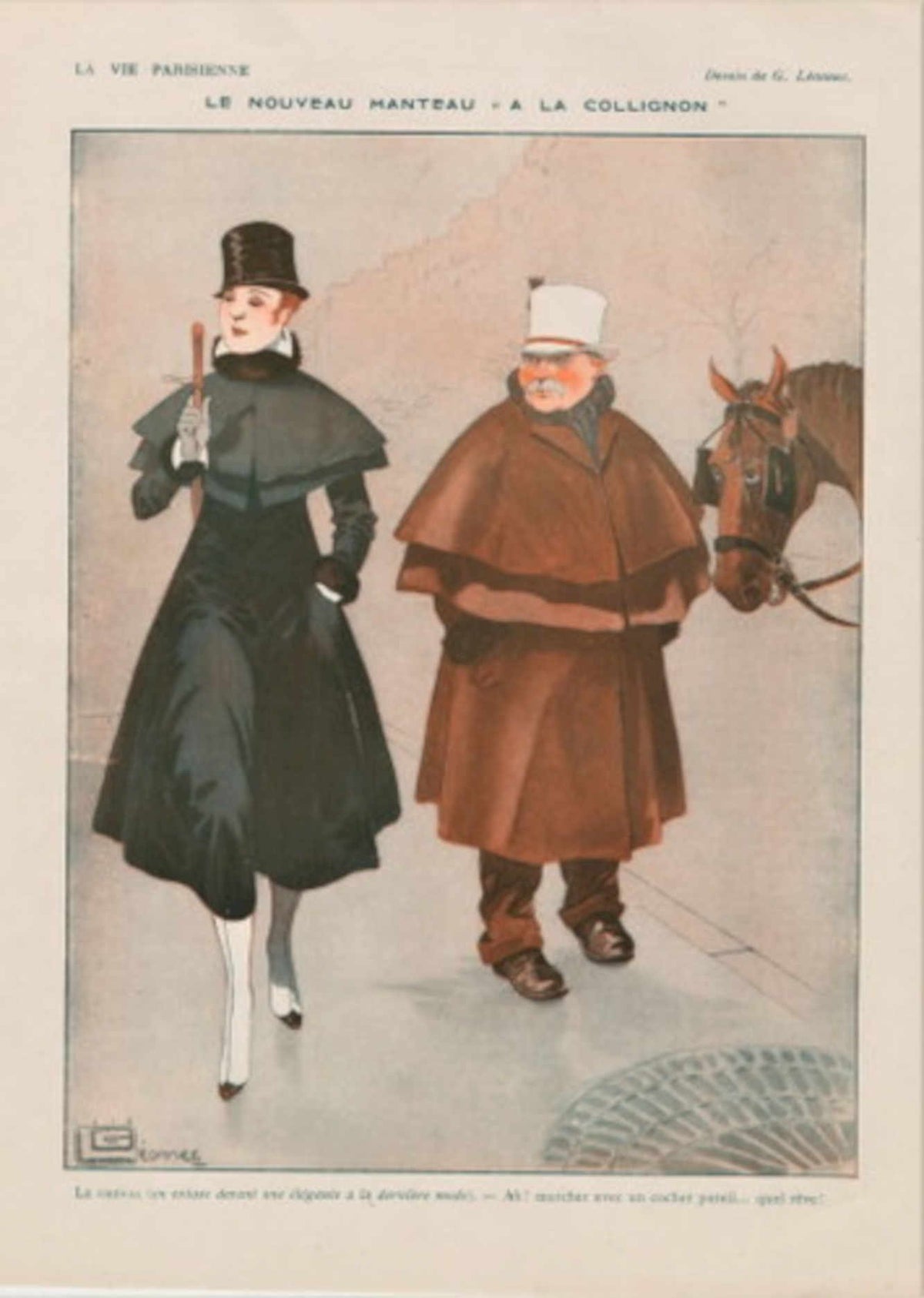 Paris Women Coat La Vie Parisienne Vintage Retro Advert