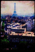 Paris visit 223003 View Of Parisian Rooftops, With Eiffel Tower In The Background A4 Limited Edition Watercolour Print