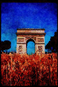 Paris visit 223012 Arc De Triomphe And Wheat Installation A4 Limited Edition Watercolour Print