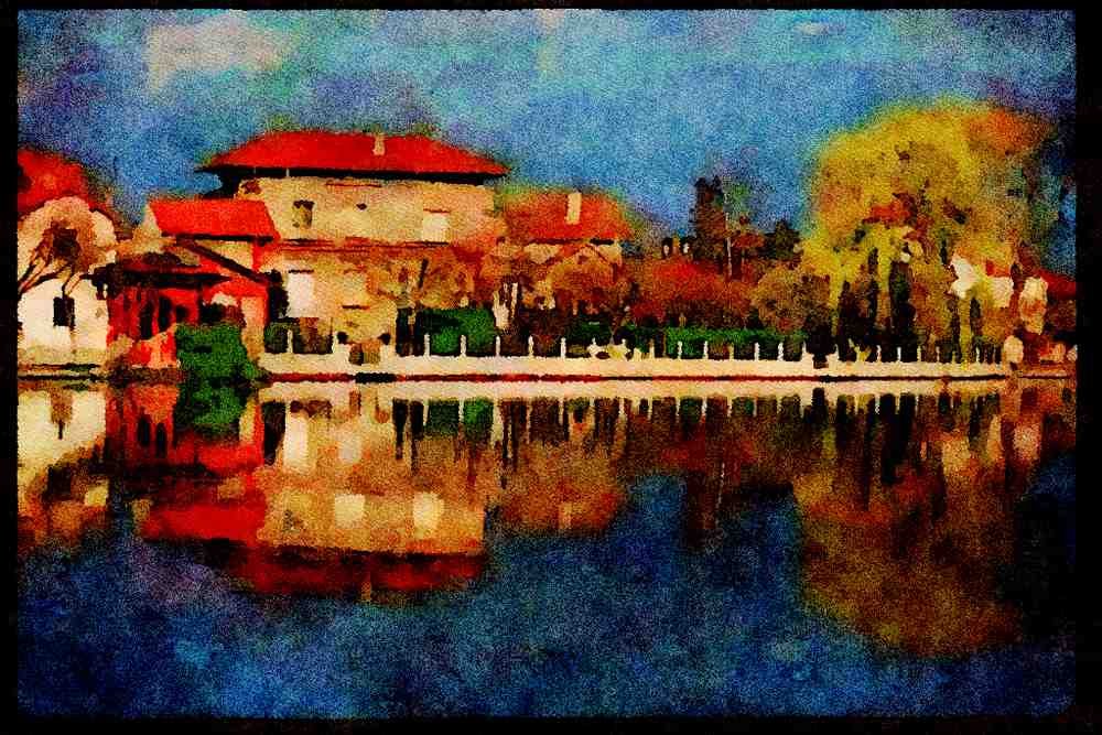 Paris visit 223051 Le Petit Lac After A Storm In Saint Gratien, Paris A4 Limited Edition Watercolour Print