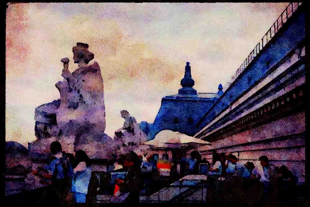 Paris visit 223058 On The Roof Of The Musee D'Orsay, Paris A4 Limited Edition Watercolour Print