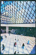 Paris visit 223062 Interior Of I.M. Pei's Glass Pyramid A4 Limited Edition Watercolour Print