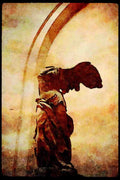Paris visit 223065 The Victory Of Samothrace Sculpture, The Louvre Museum A4 Limited Edition Watercolour Print