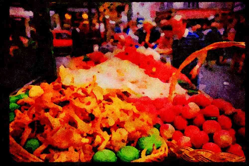 Paris visit 223076 Sidewalk Market Stalls, Paris A4 Limited Edition Watercolour Print