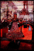 Paris visit 223080 Exhibits In The Baccarat Glass Museum, Paris A4 Limited Edition Watercolour Print