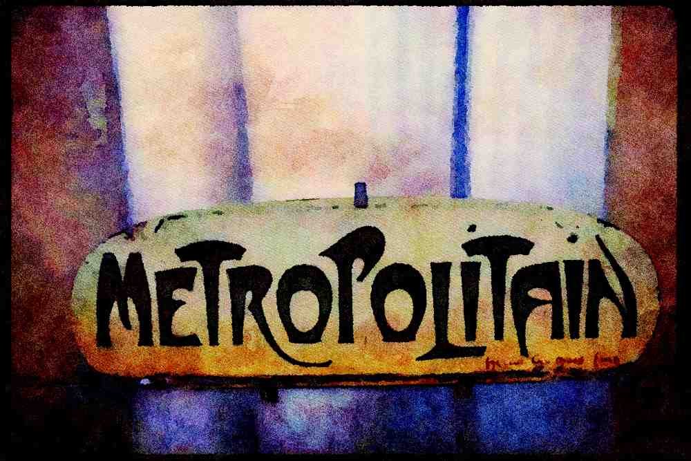 Paris visit 223082 An Original _Metro_ Sign By Guimard, Musee D'Orsay A4 Limited Edition Watercolour Print