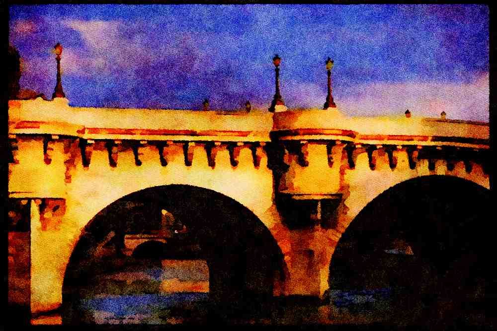Paris visit 223088 The Pont Neuf, Paris A4 Limited Edition Watercolour Print