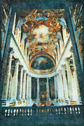 Paris visit 223091 Interior Of The Chapel At Louis XIV's Palace, Versailles A4 Limited Edition Watercolour Print