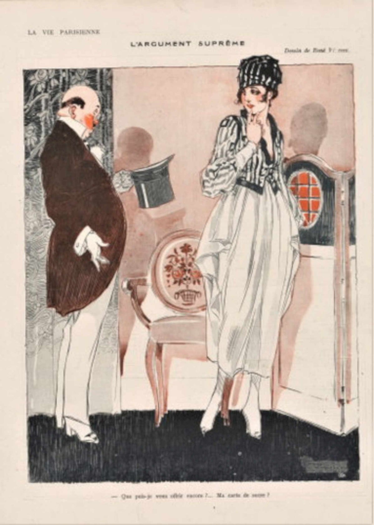 Parisian Fashion Dispute La Vie Parisienne Vintage Retro Advert