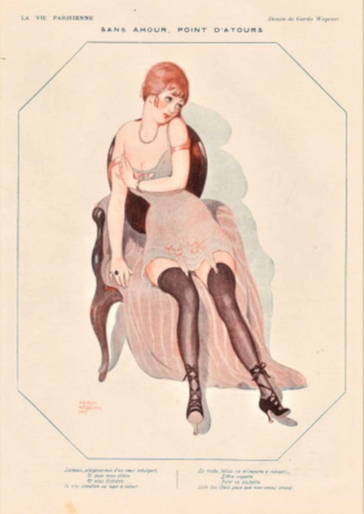 Parisian Fashion Moreau La Vie Parisienne Vintage Retro Advert
