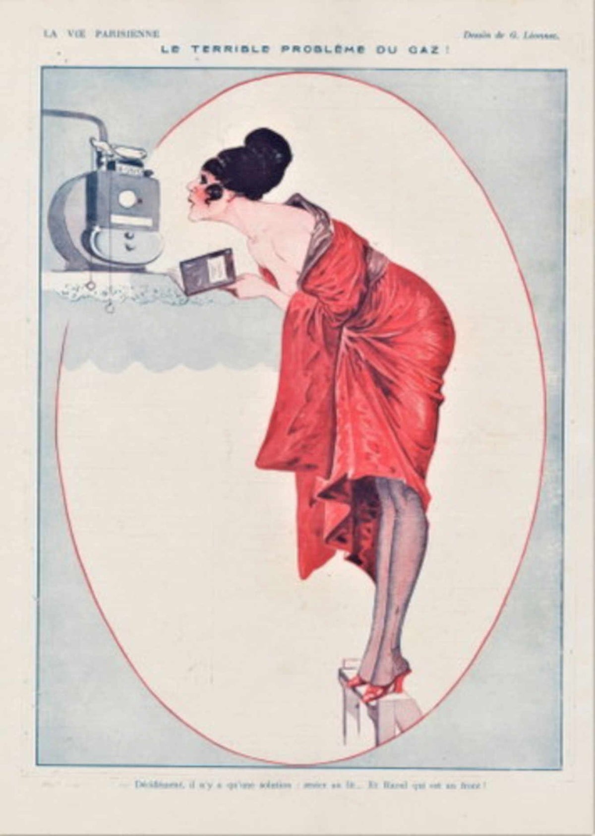 Parisian Gas Woman La Vie Parisienne Vintage Retro Advert