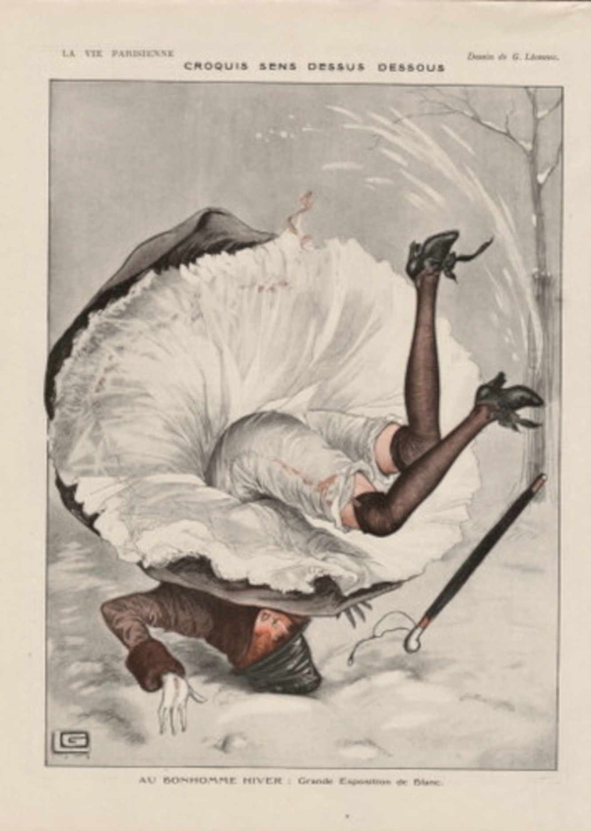Parisian Winter Scene La Vie Parisienne Vintage Retro Advert