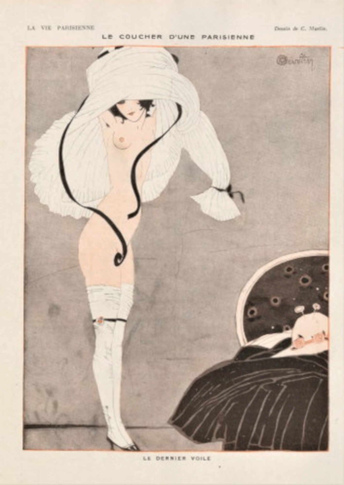 Parisian Woman Bed La Vie Parisienne Vintage Retro Advert