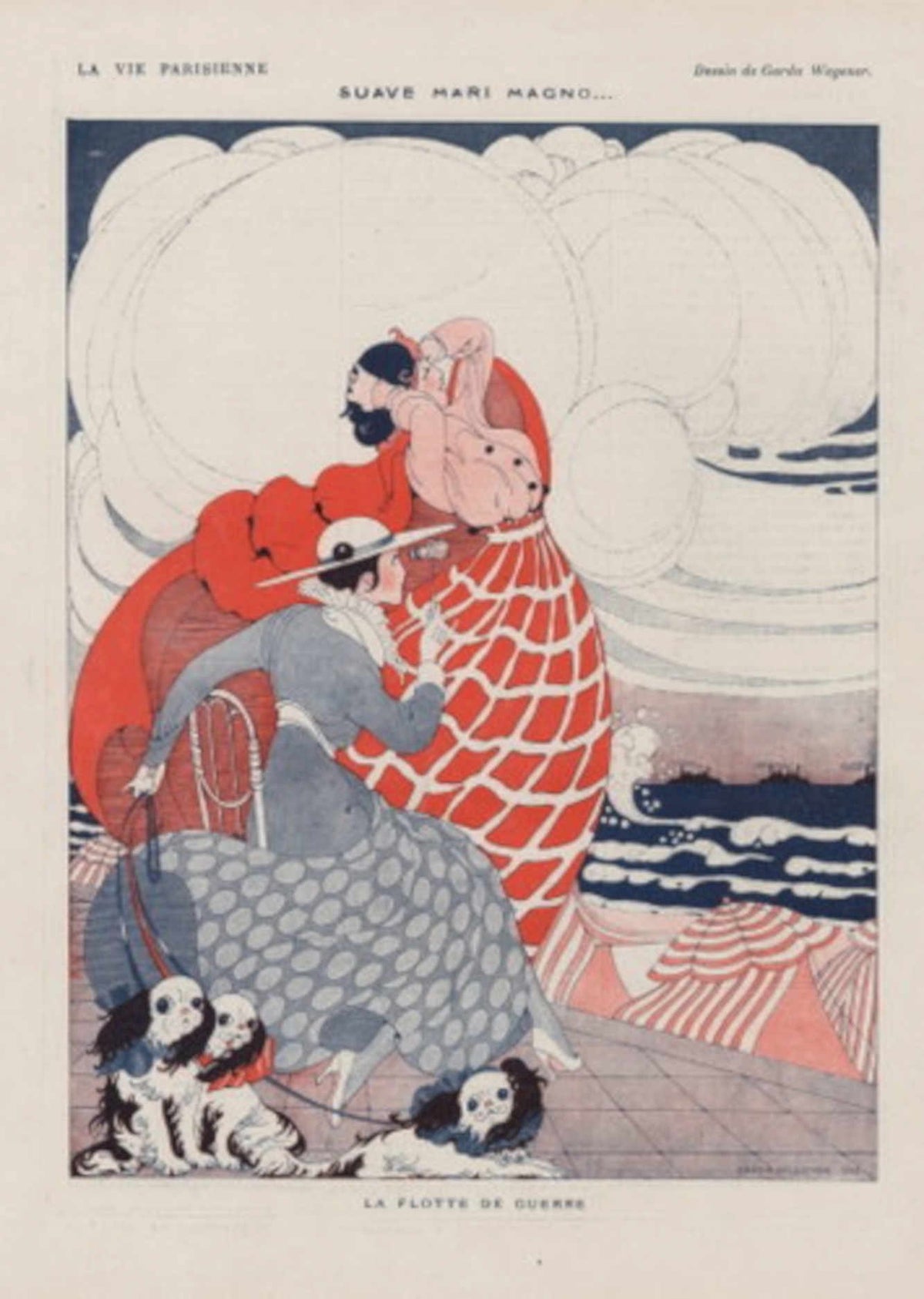 Parisian Women Dogs La Vie Parisienne Vintage Retro Advert