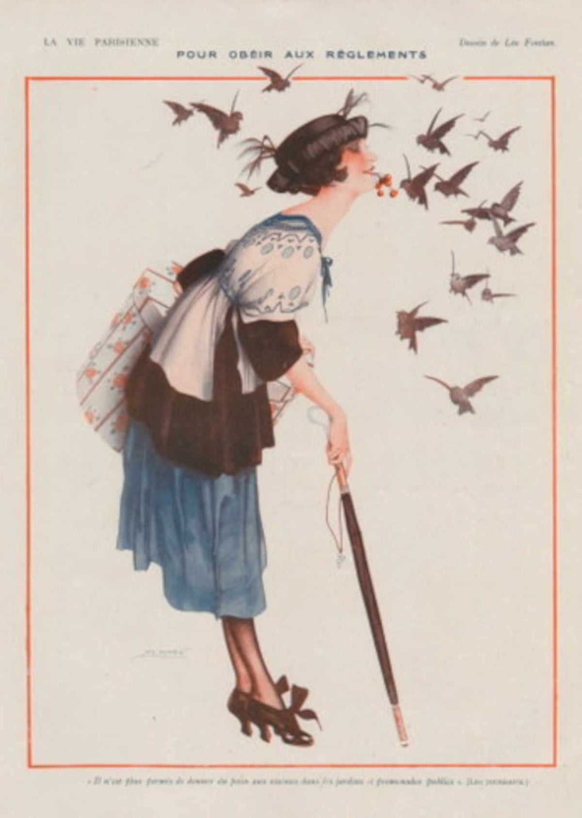 Parisienne Birds Flapper La Vie Parisienne Vintage Retro Advert