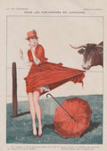 Parisienne Bull Umbrella La Vie Parisienne Vintage Retro Advert