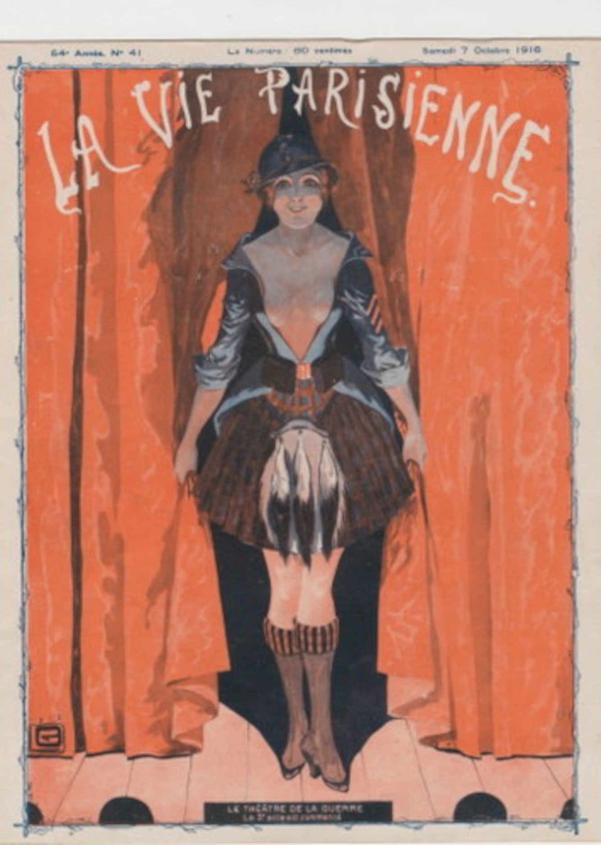 Parisienne Cabaret 1916 La Vie Parisienne Vintage Retro Advert