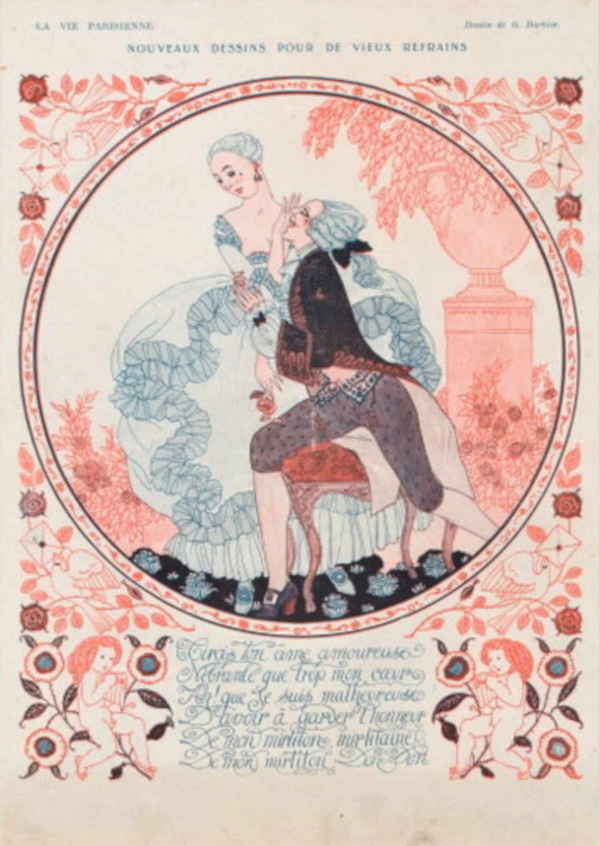 Parisienne Courting Cherub La Vie Parisienne Vintage Retro Advert