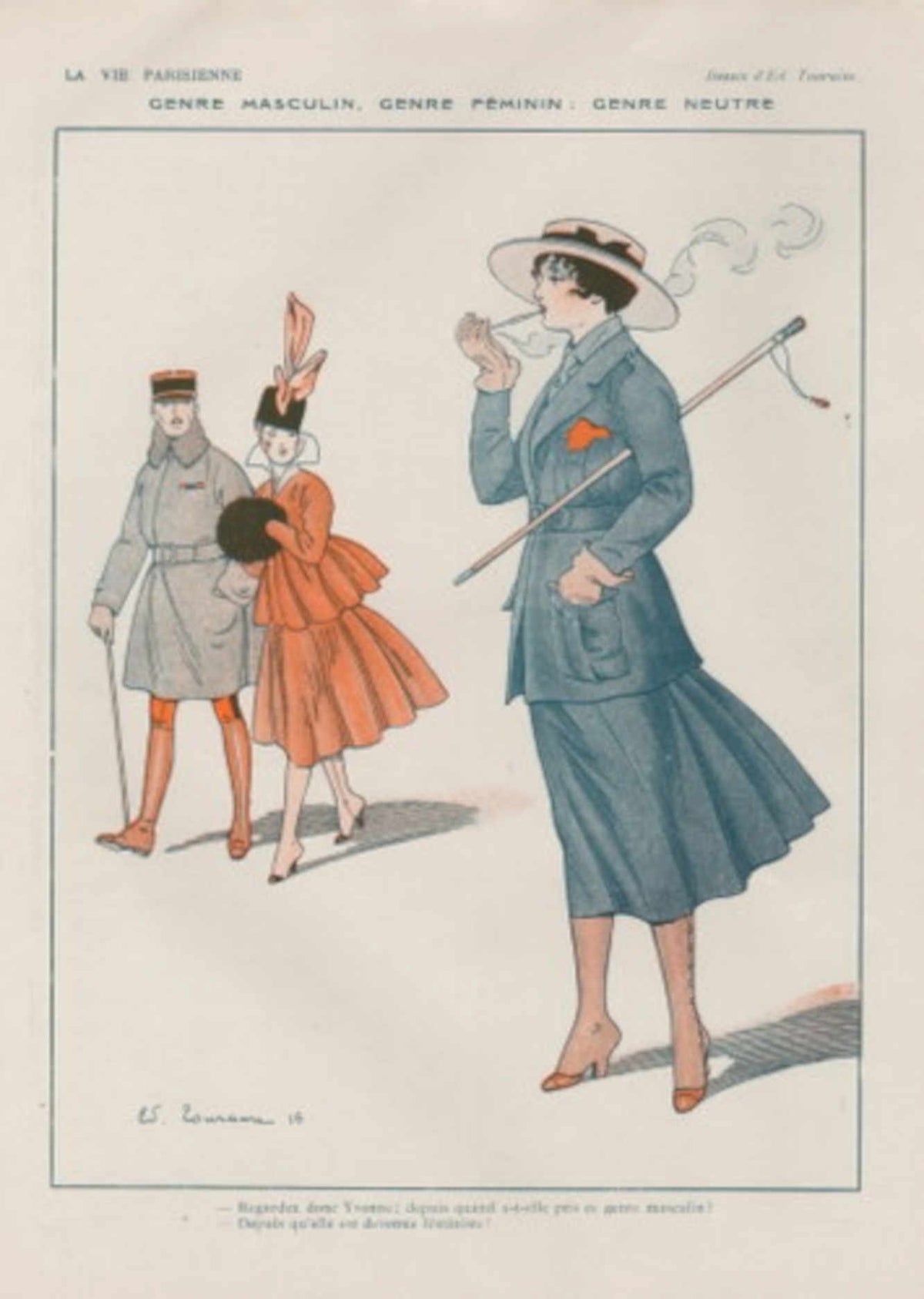 Parisienne Figures 1918 La Vie Parisienne Vintage Retro Advert
