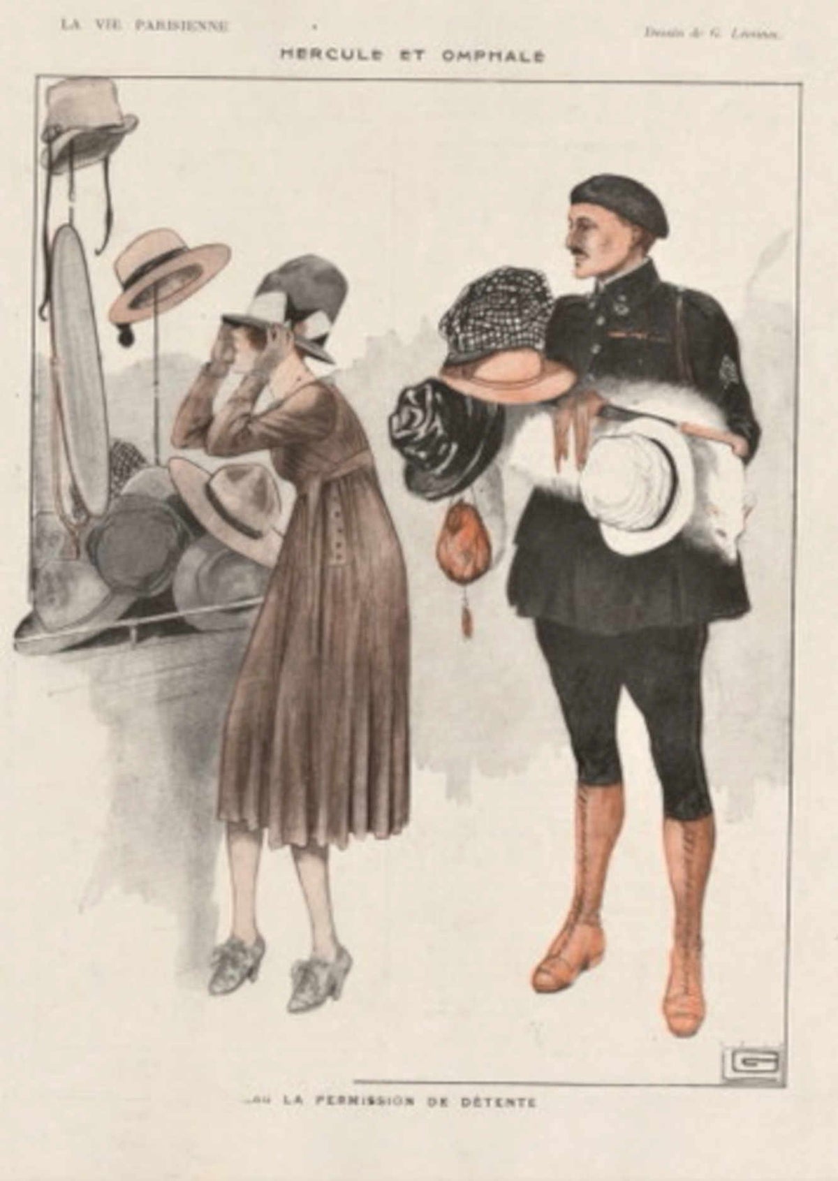 Parisienne Hats Couple La Vie Parisienne Vintage Retro Advert