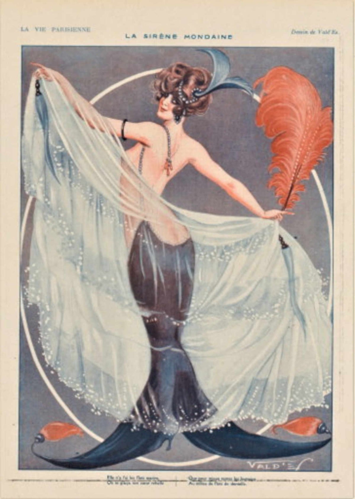 Parisienne Mermaid Dancer La Vie Parisienne Vintage Retro Advert