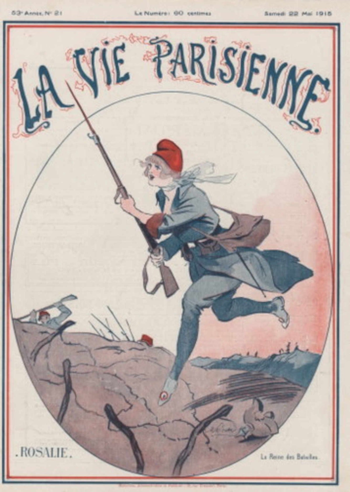 Parisienne Soldier Wwi La Vie Parisienne Vintage Retro Advert