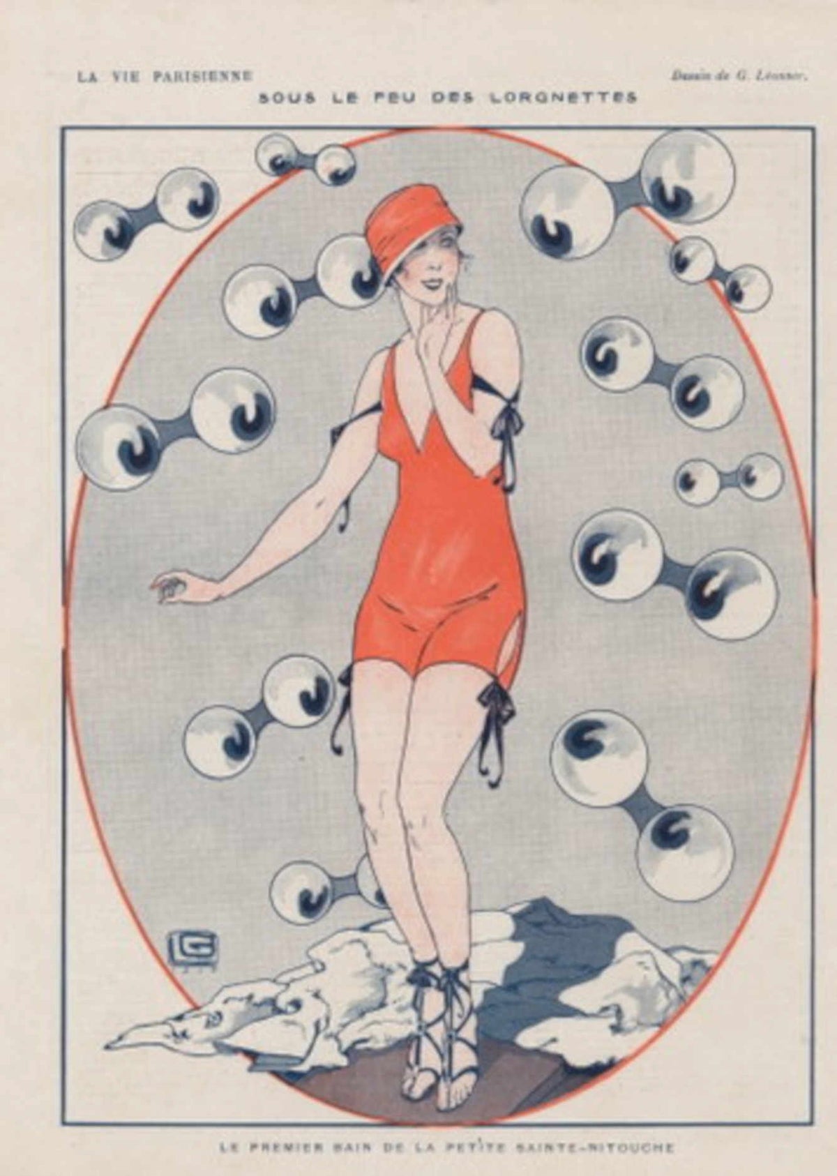 Parisienne Swimsuit Bubbles La Vie Parisienne Vintage Retro Advert