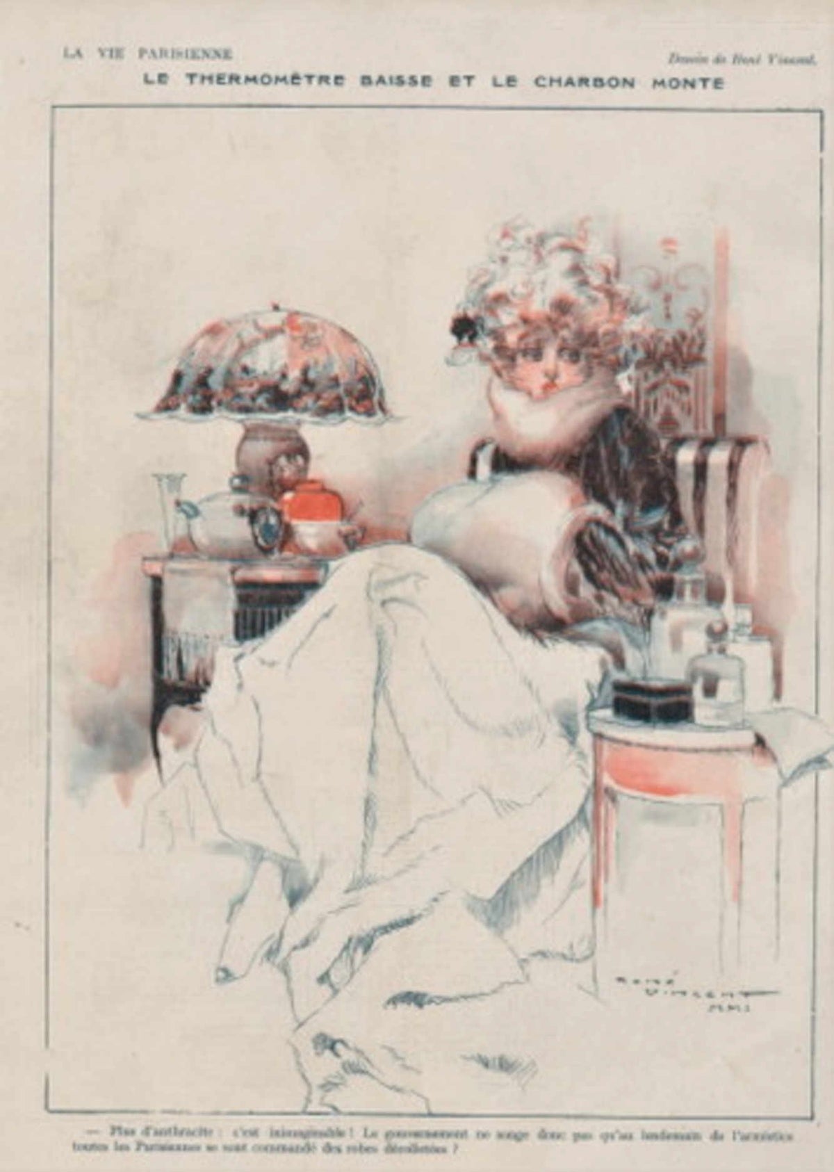 Parisienne Woman Bed La Vie Parisienne Vintage Retro Advert
