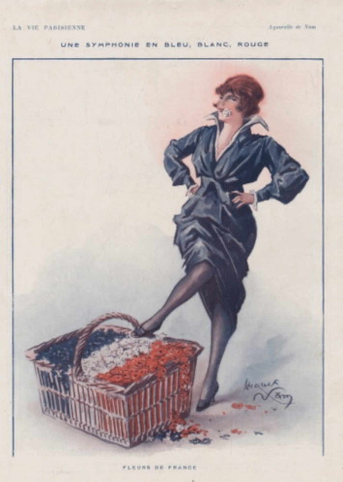 Parisienne Woman Blue La Vie Parisienne Vintage Retro Advert