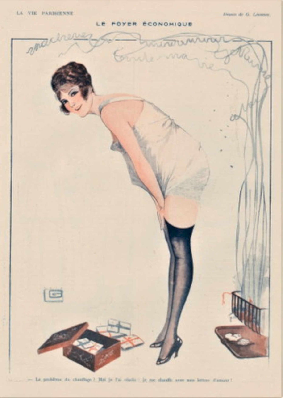 Parisienne Woman Chest 1 La Vie Parisienne Vintage Retro Advert