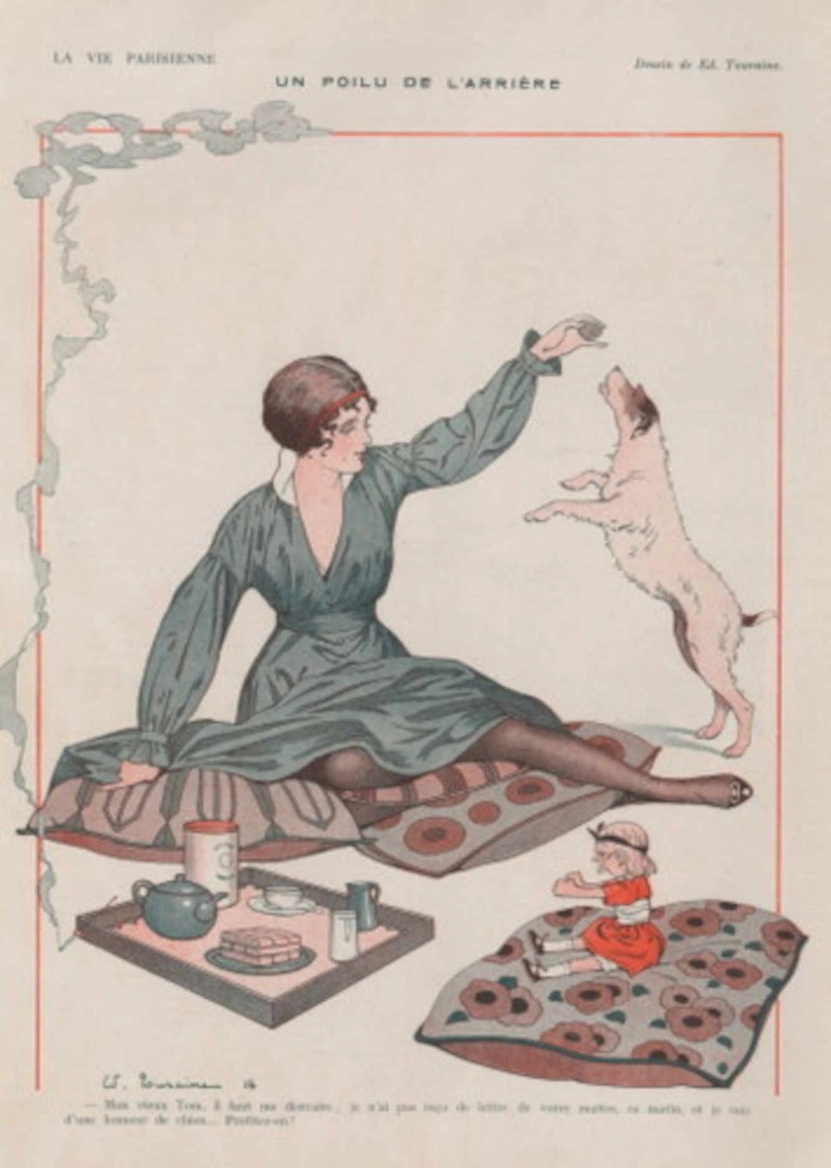 Parisienne Woman Dog La Vie Parisienne Vintage Retro Advert