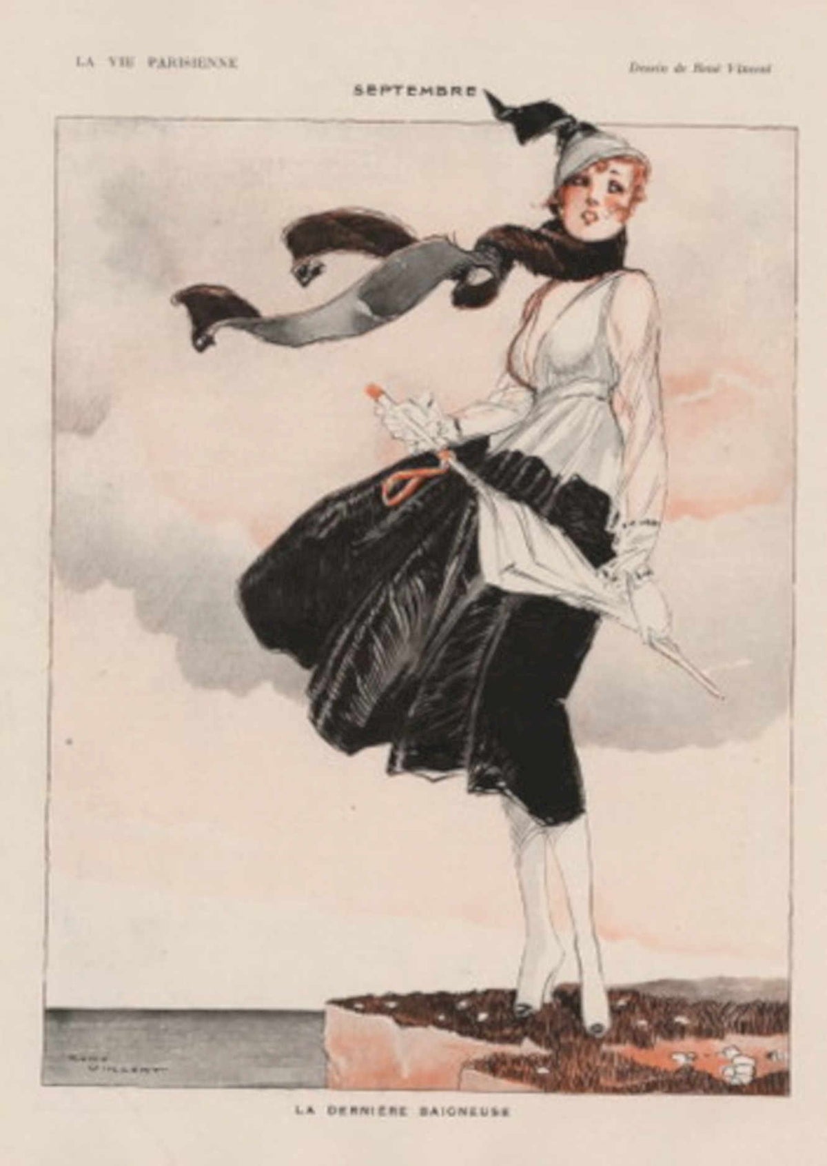 Parisienne Woman Septembre La Vie Parisienne Vintage Retro Advert