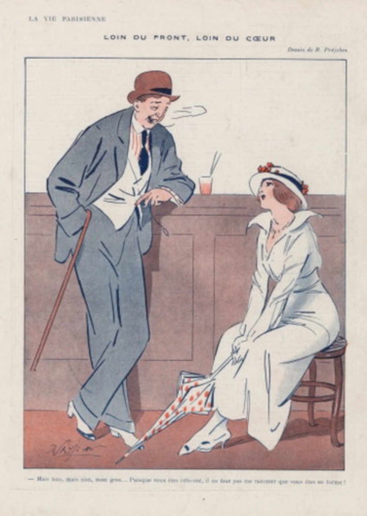 Parisine Lovers Cane La Vie Parisienne Vintage Retro Advert