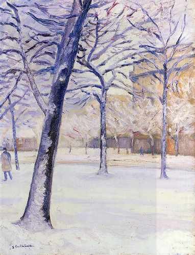 Park In The Snow Paris 1888 A4 Photo Print
