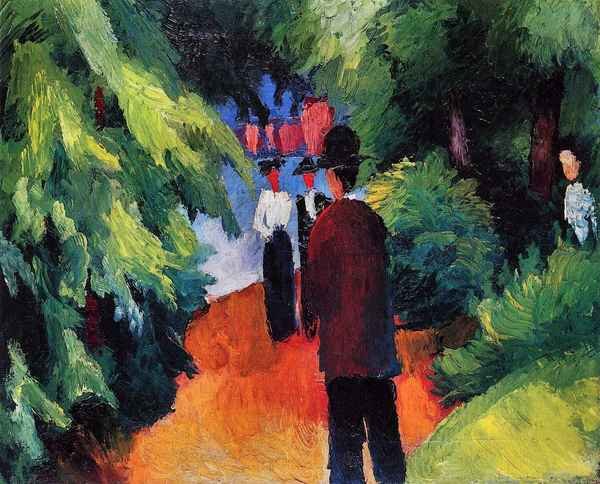 Park on the waterfront by August Macke Expressionism A4 Photo Print