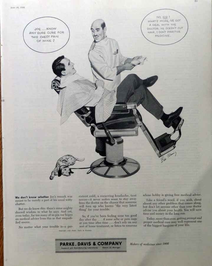 Parke Davies Barber barber advert A4 Photo Print