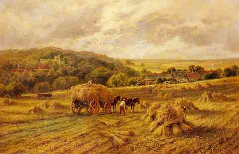 Parker Henry H Harvest Time Lambourne Berks A4 Photo Print