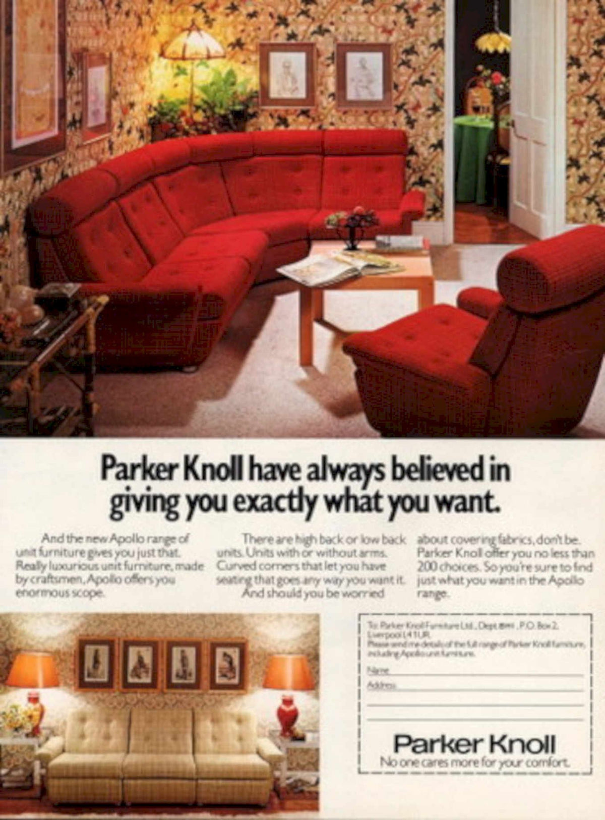 Parker Knoll Sofa 2 1970s Vintage Retro Advert