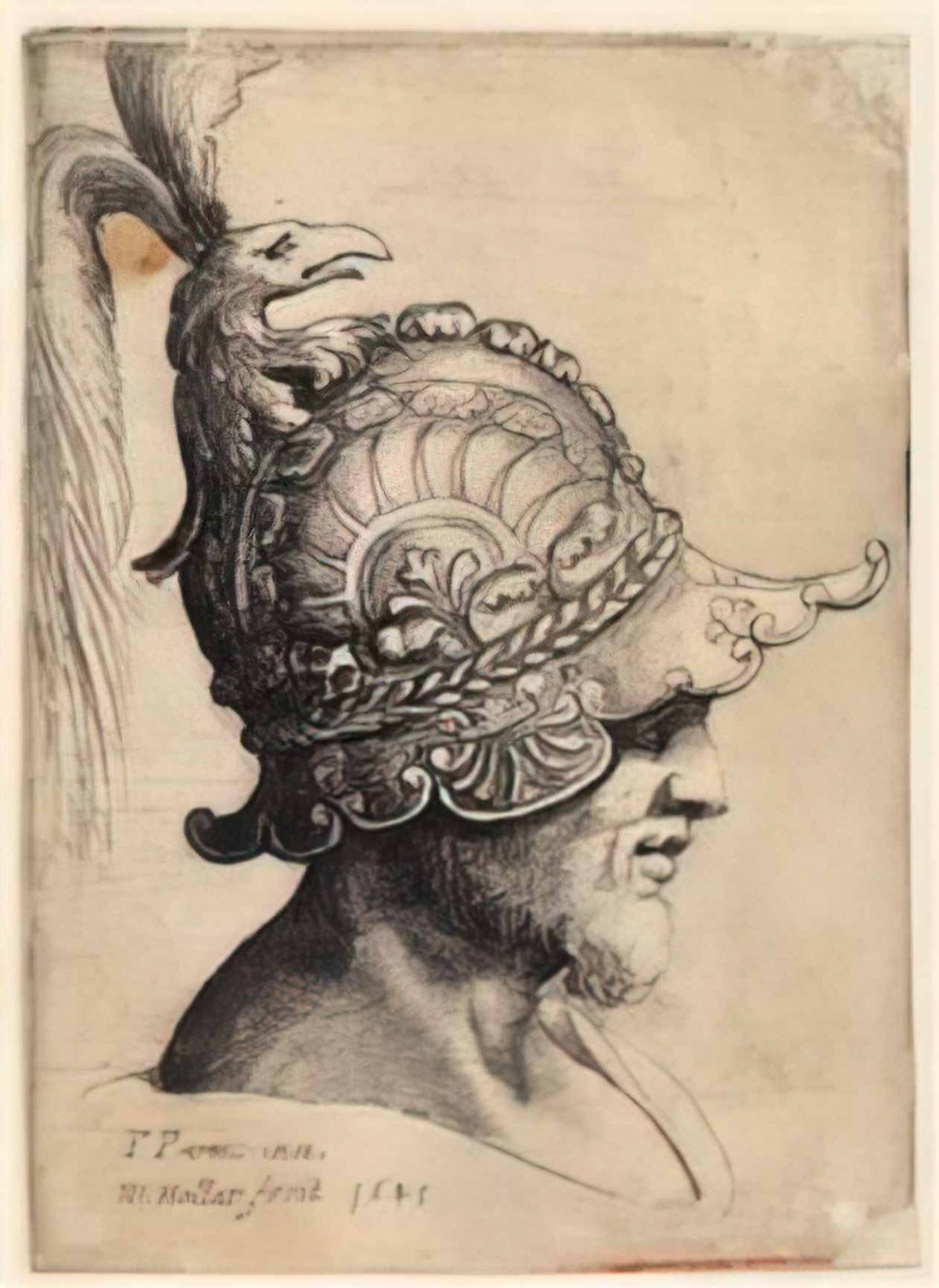Parmigianino helmet with eagle Art A4 Photo Print