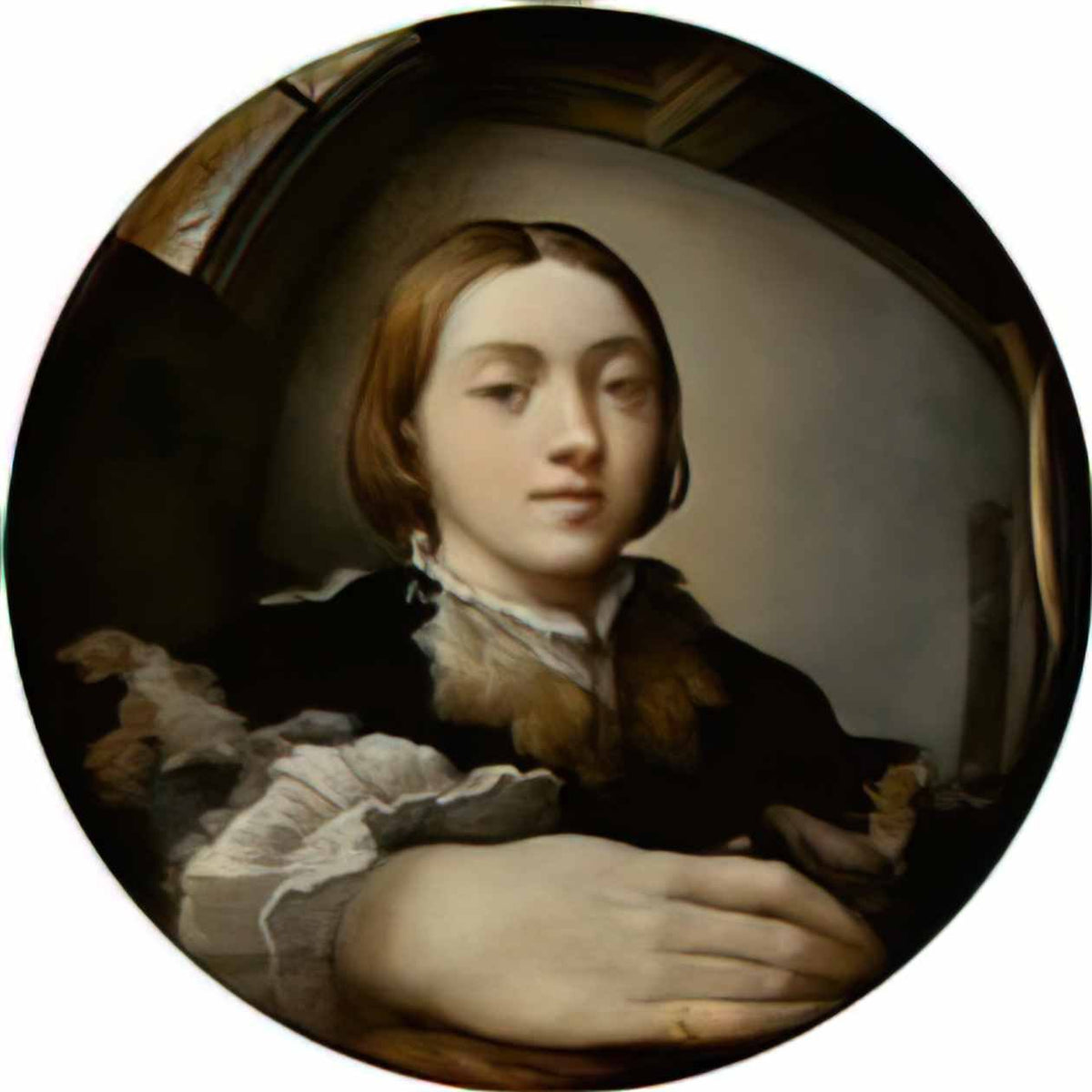 Parmigianino self portrait in a convex mirror Art A4 Photo Print