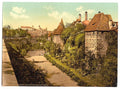 Part of wall with castle Nuremberg Bavaria Vintage A4 Photo Print