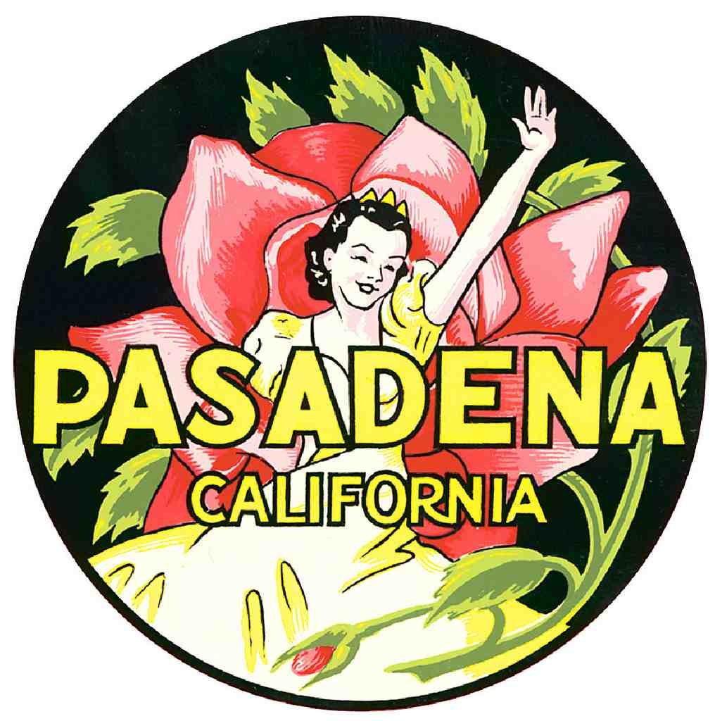 Pasadena Luggage Label Vintage A4 Photo Print