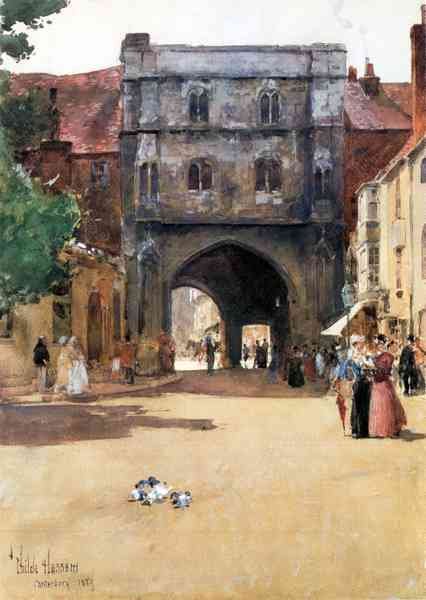 Passage in Canterbury by Hassam Impressionism American A4 Photo Print