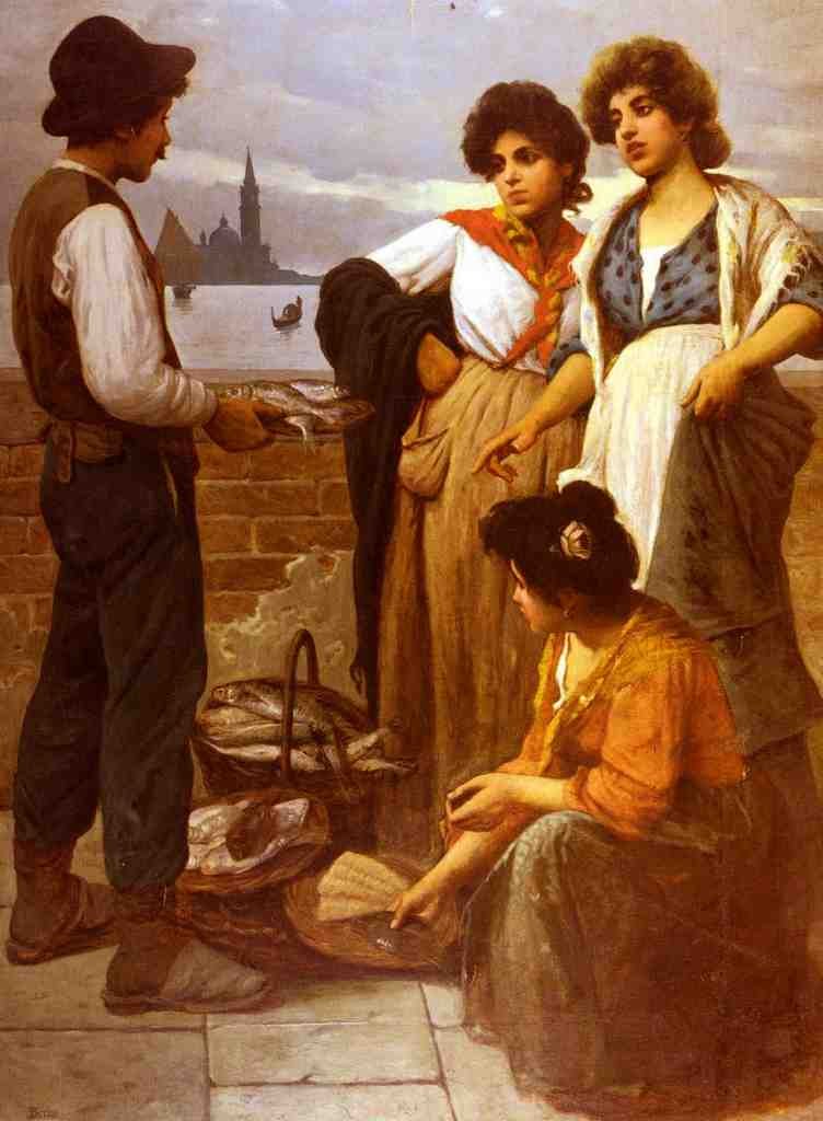 Pastega Luigi The Fish Seller Art A4 Photo Print