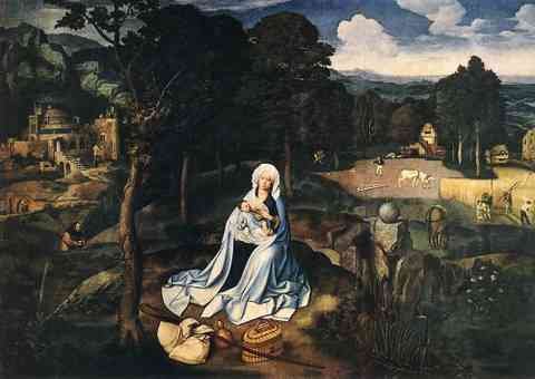 Patenier Joachim Rest During The Flight To Egypt A4 Photo Print