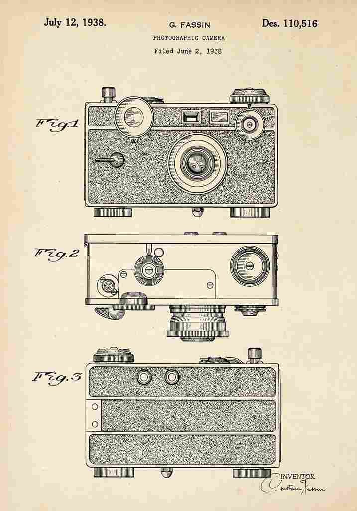 Patent Blueprint 08 PhotographicCamera A4 Photo Print