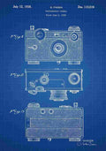 Patent Blueprint 08 PhotographicCamera blue A4 Photo Print
