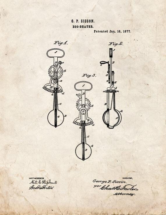 Patent Blueprint 1050 1 12 A4 Photo Print