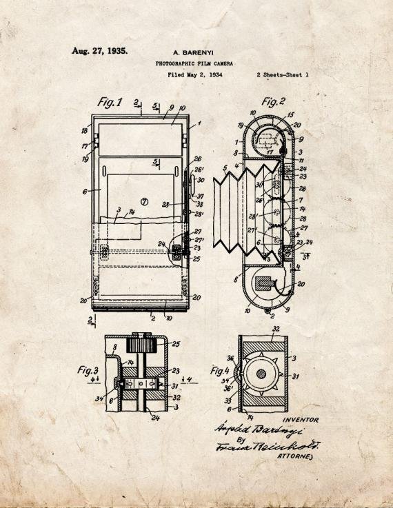 Patent Blueprint 107 1 12 A4 Photo Print