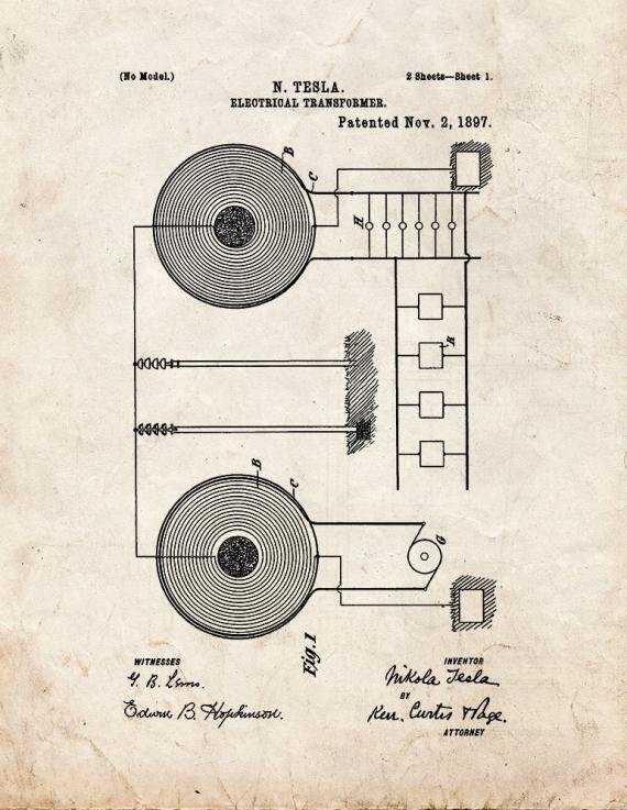 Patent Blueprint 1134 1 12 A4 Photo Print